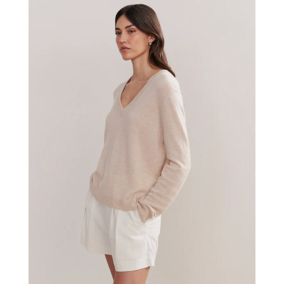 NEW! Jenni Kayne S Flynn 100% Cashmere $325 Oversize Flynn Sweater Long Oatmeal - Picture 9 of 10